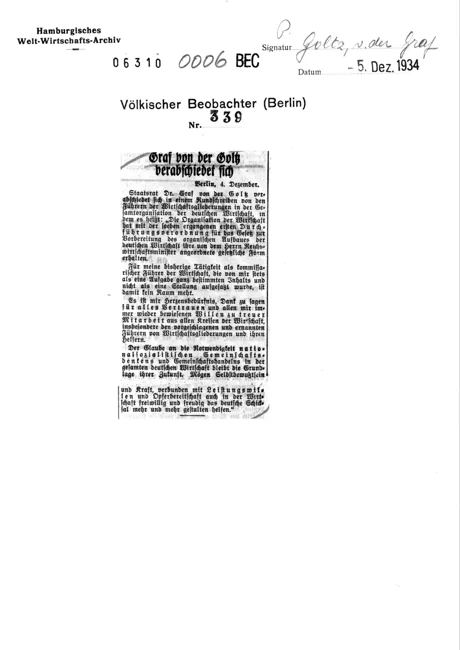 Complete archival sheet: Völkischer Beobachter (Berlin), 5 December 1934, document 00006